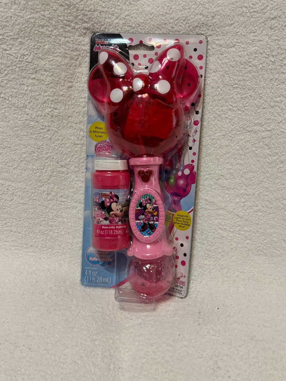 Disney Pink Minnie Mouse Bubble Wand with Bow Top